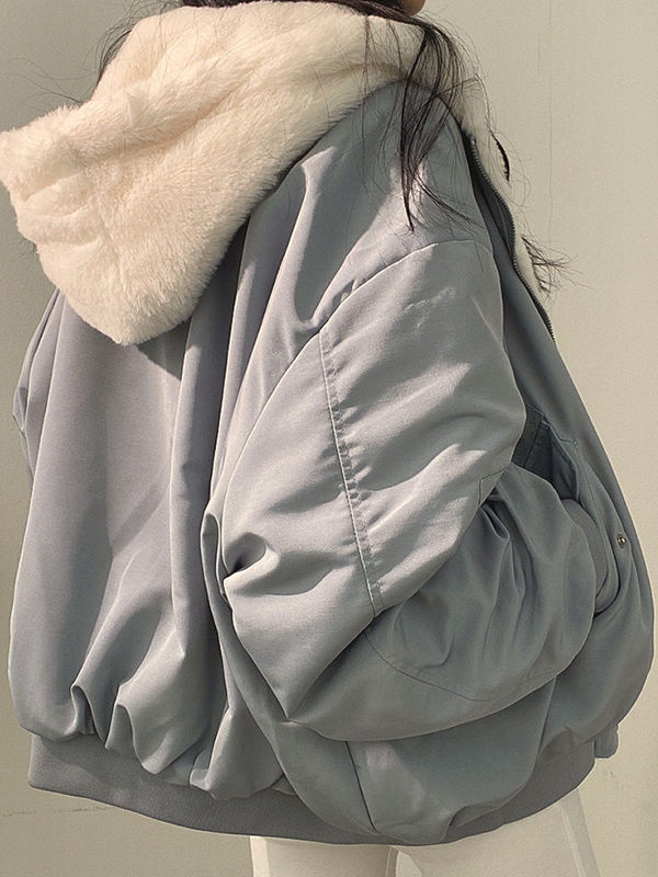 Reversible Oversize Fleece Hooded Jacket-5