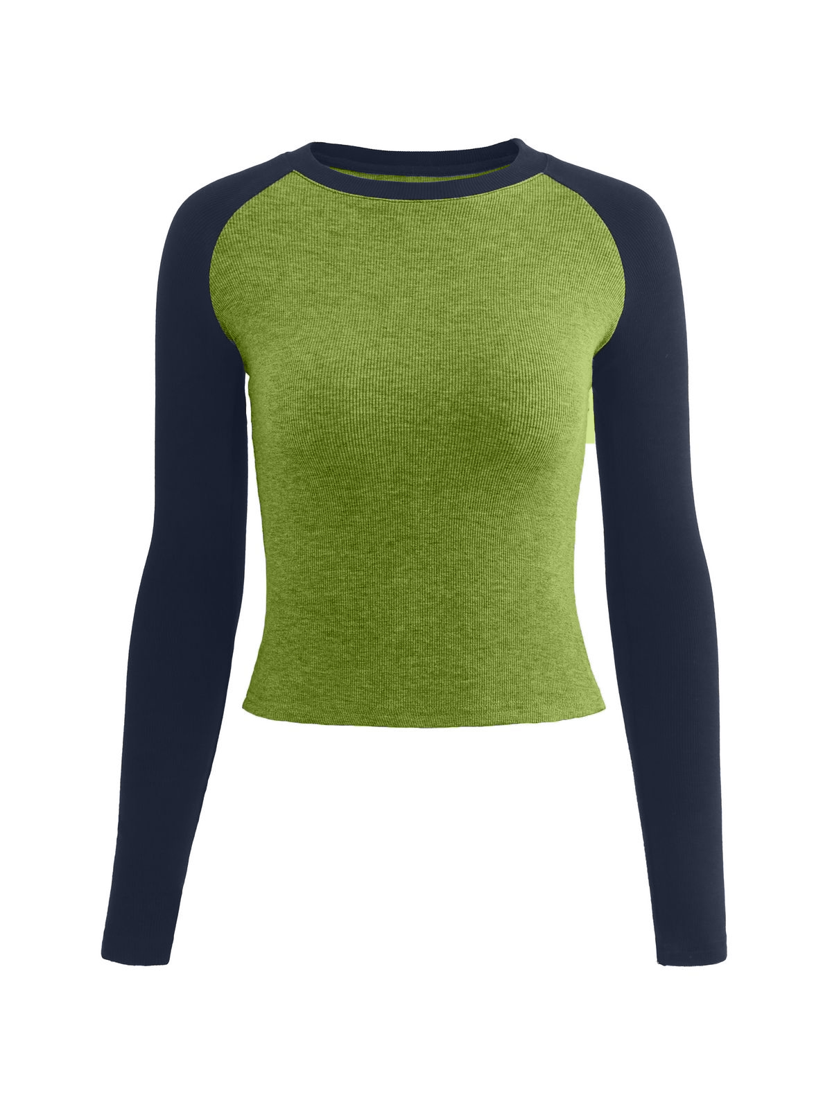 Raglan Sleeve Rib Crop Top-5