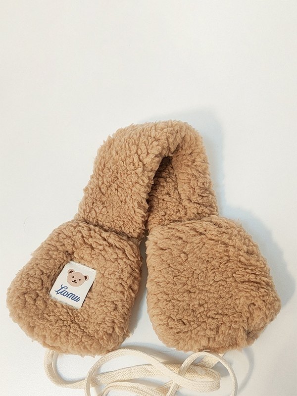 Lace Up Warm Fleece Earmuffs-1